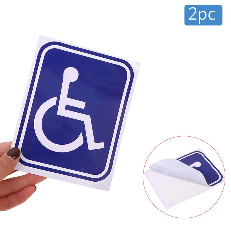 2pcs Disabled Sign Disability Mobility Parking Car Sticker PVC Decal For Car Auto Accessories