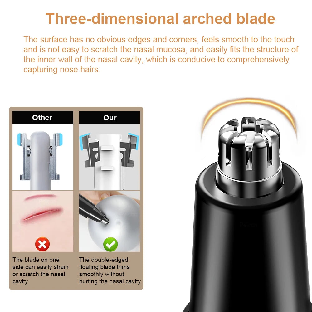 Electric Nose Hair Trimmer for Men Nose Hair Removal Painless Nose Hair Clippers Rechargeable Hair Trimmer for Nose and Ears