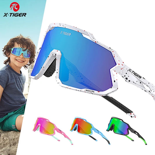 X-TIGER Kids Cycling Sunglasses Girls Boys Outdoor Classic Sun Glasses UV-resistant Youth Baseball Sunglasses For Children Gift