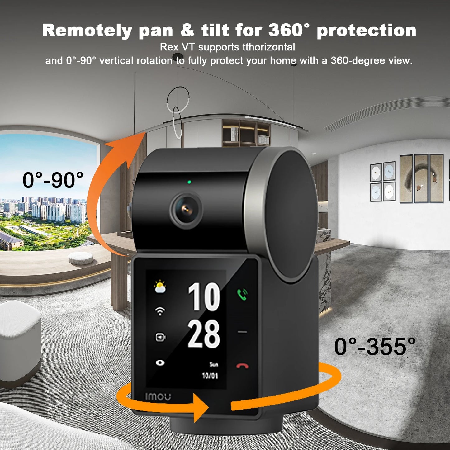 IMOU PT Camera Rex VT 5MP 3K Two-way Video Talks 2.4inch WIFI Security Screen Video Human Pet detection Indoor 360° Camera