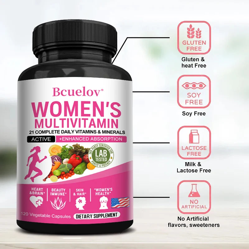 Women's Multivitamin Multimineral Supplement - Magnesium Biotin Calcium Zinc - Promotes Joint Bone Skin Hair Nail Health Support