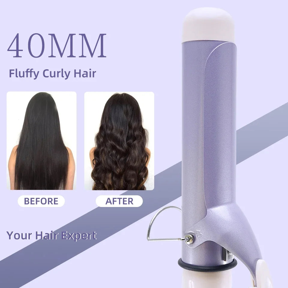 40mm Hair Curler Water Wave Curl Machine Ceramic Fast Heating Curling Iron LCD Display Rotating Roller Auto Rotary Styling Tool