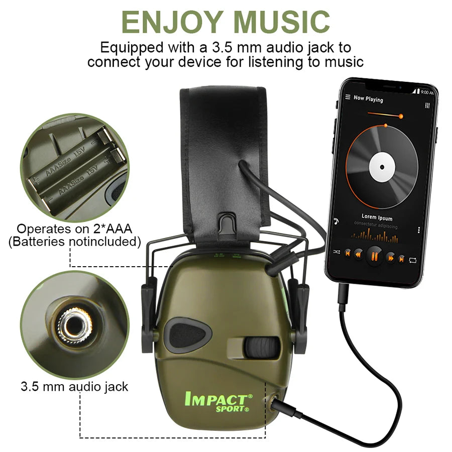 Outdoor Tactical Electronic Shooting Earmuff Antinoise Headphone Sound Amplification Hearing Protection Headset Foldable