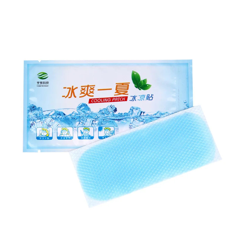 10pcs Migraine Headache Pad Lower Temperature Ice Gel Polymer Hydrogel Cooling Patch Adult Baby Fever Down Medical Plaster