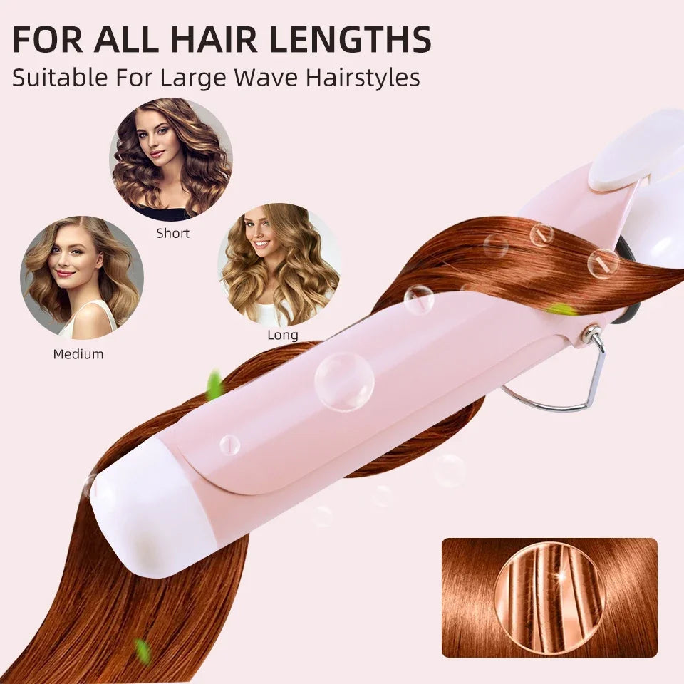 40mm Hair Curler Water Wave Curl Machine Ceramic Fast Heating Curling Iron LCD Display Rotating Roller Auto Rotary Styling Tool