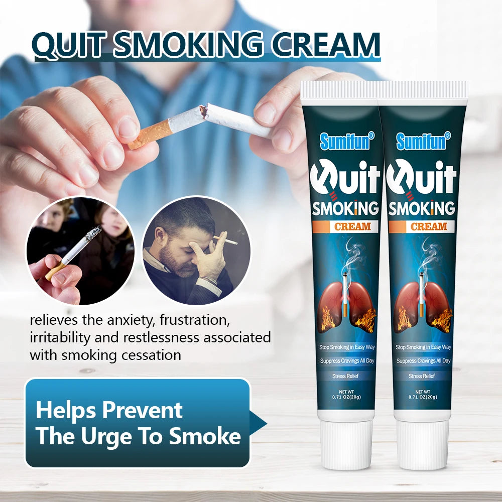 5Pcs Sumifun Quit Smoking Cream No Prevent Smoking Medical Plaster Stop Smoke Natural Herbal Ointment Health Lungs Care Nicotine