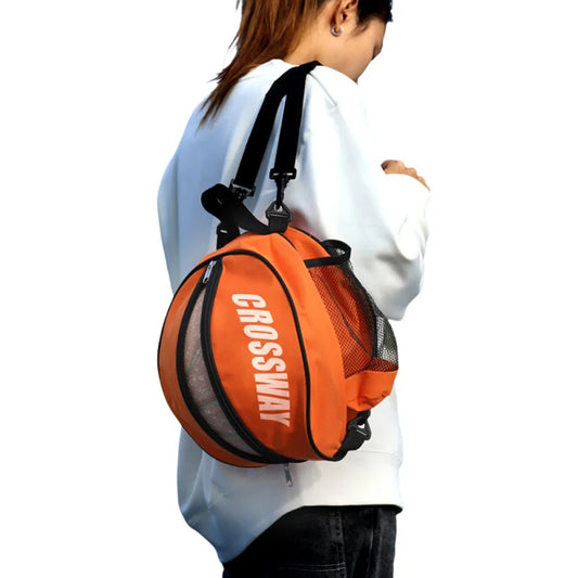 1PC Adjustable Shoulder Strap 2 Side Mesh Pockets Basketball Bag Sports Ball Bag Soccer Shoulder Bag Holder Carrier