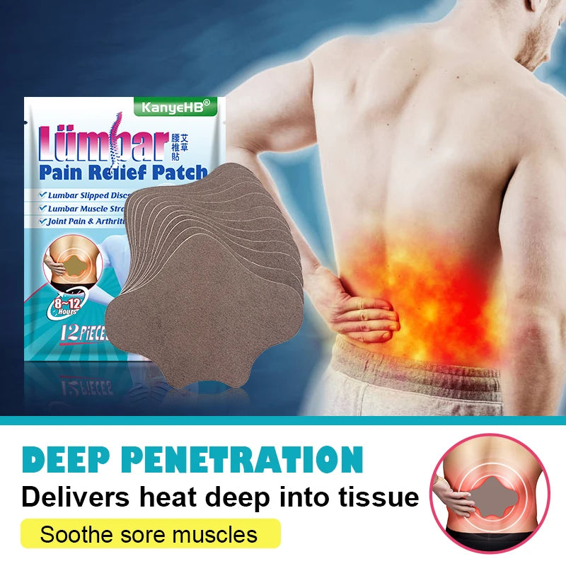 12Pcs=1Bag Back Pain Plaster Chinese Medicine Patch Muscle Neck Knee Joint Arthritis Pain Relief Wormwood Patch Health Care W016