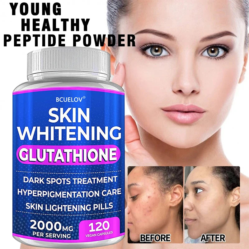 Turmeric Bearberry Vitamin Glutathione Skin Whitening Pills - 2000 mg - Offsets free radicals and reduces oxidative stress