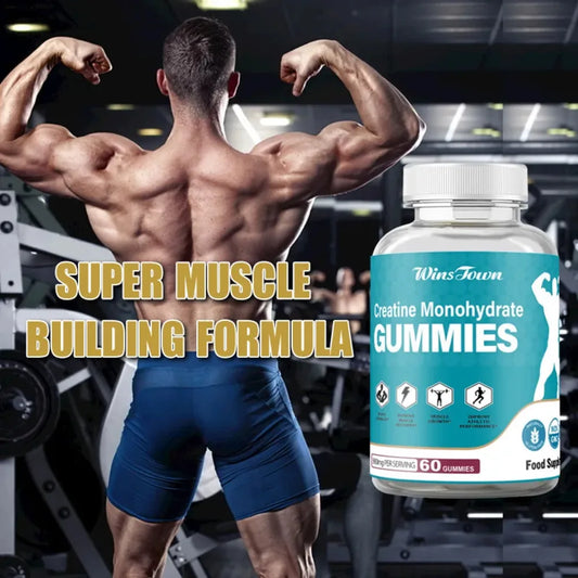 Muscle Creatine Monohydrate Gummies provide muscle energy to promote protein synthesis and enhance muscle repair and growth.