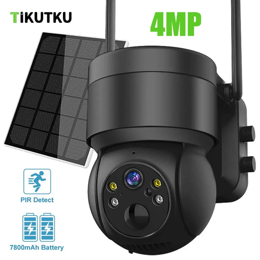 2K 4MP Solar IP Camera WiFi Outdoor Wireless PTZ Monitor Security Protection CCTV Video Surveillance Battery Long Standby ICsee