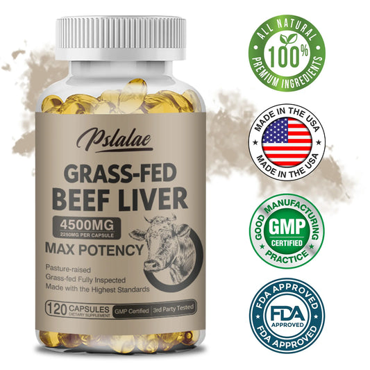 Grass Fed Dried Beef Liver Capsules - Contains Natural Iron, Vitamin A, B12 - Antioxidant