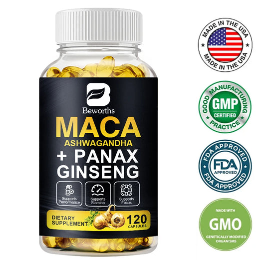 BEWORTHS Nature Ginseng Plant Root Extract Edible Energy enhancement vegetarian Capsules Helps Energy for Men and Women