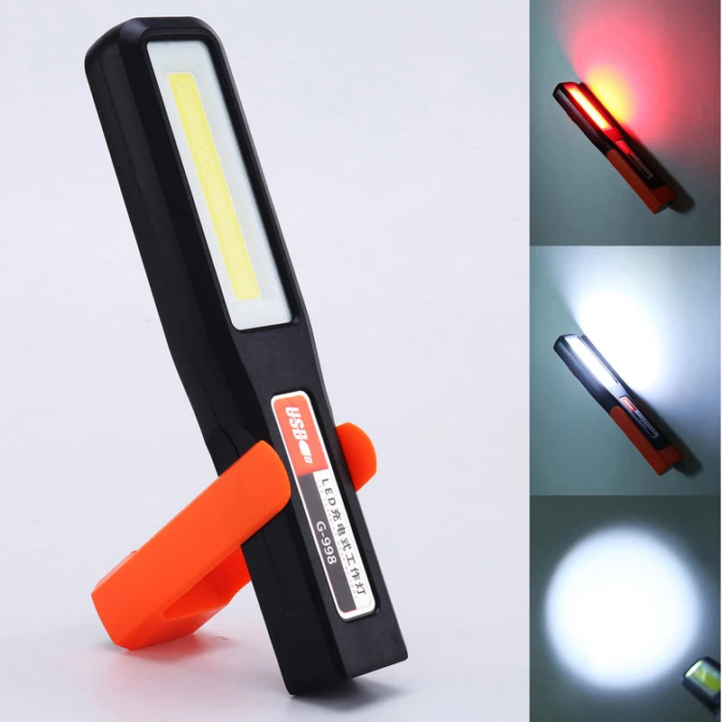 Powerful COB LED Work Light Car Garage Mechanic Lamp USB Rechargeable Flashlight Magnetic Torch Emergency Light Warning Light