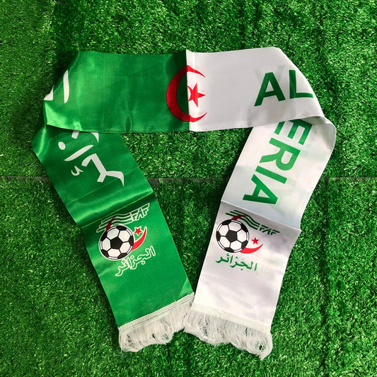 SKY FLAG Algeria football scarf 14*130cm Algeria flag Custom Scarf football team Scarf Printing Satin Algeria banner for sports