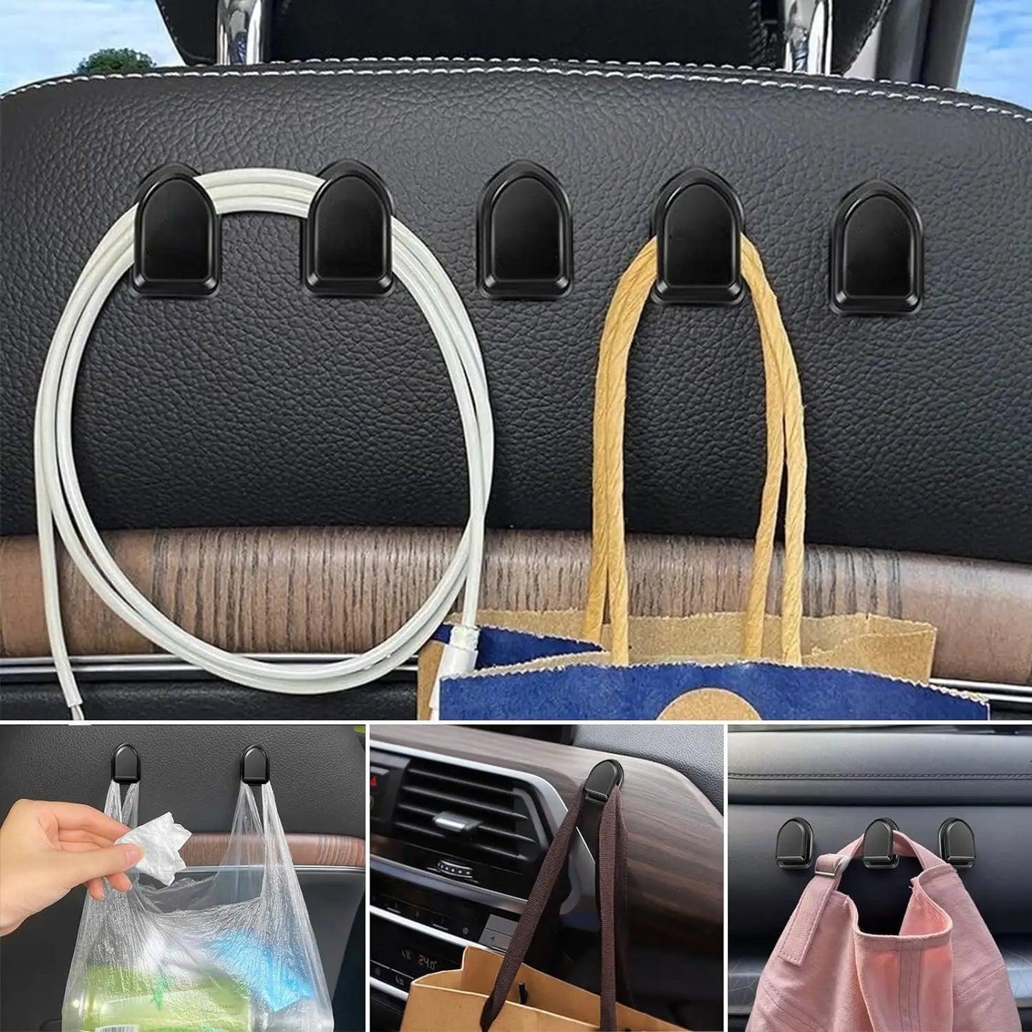 Mini Car Hooks Interior Storage Holder for USB Cable Headphone Key Self-Adhesive Dashboard Wall Hanging Hook Auto Accessories