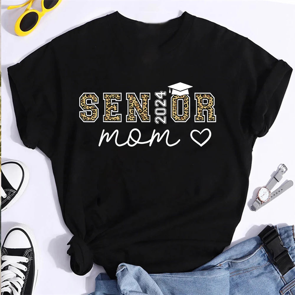 New Personalized Proud Mom Of A Class 2024 Graduate T-Shirt Proud Mom Senior 2024 T Shirt Proud Mom Gift summer Women funny tees