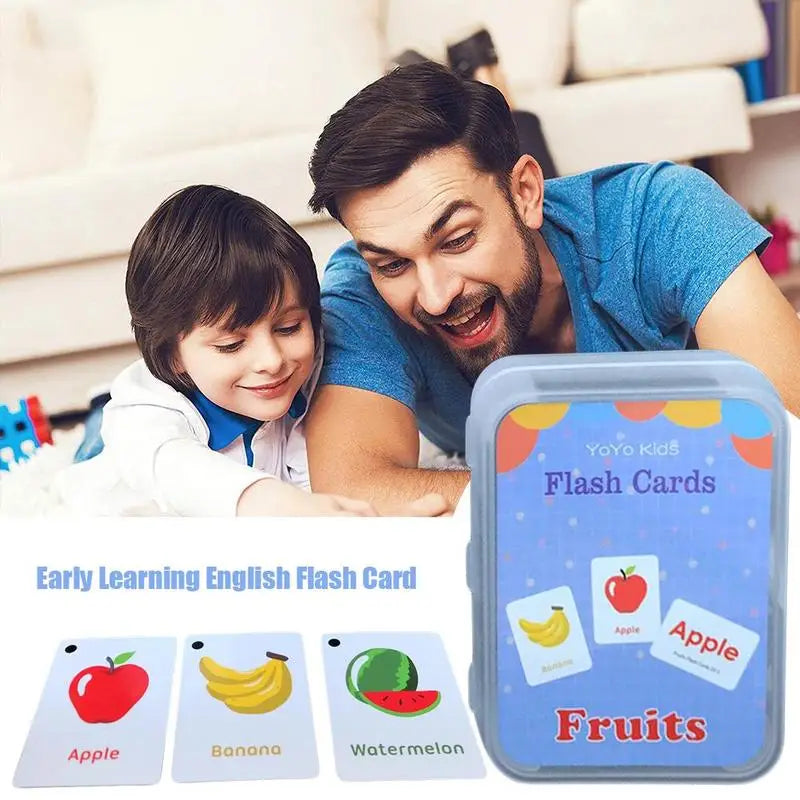 English Words Learning Flashcards for Kids 3-6 Years Reading Enlightenment Cards Educational Toys Montessori Teaching Aids