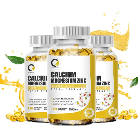 Calcium Magnesium Zinc Vitamin D3 for Bone, Muscle, Nervous System Support Cell Growth Immunite Health Nutrition Supplement