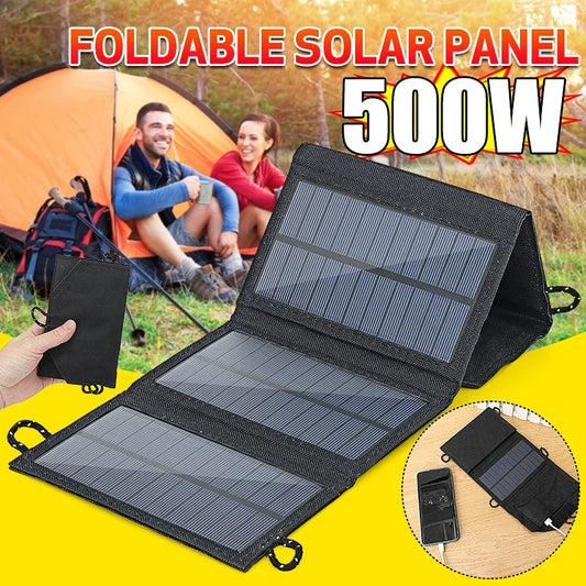 Foldable Solar Panel 500W  Portable Solar Panels Fast Charger USB 5V DC Full  Power Solar Panel Mobile Power Bank For Camping