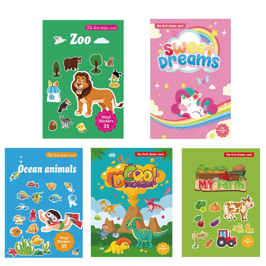 New Kids Reusable Sticker Book Multiple Scenarios Cartoon DIY Puzzle Educational Learning Classic Toys for Child Age 2-6 Gifts